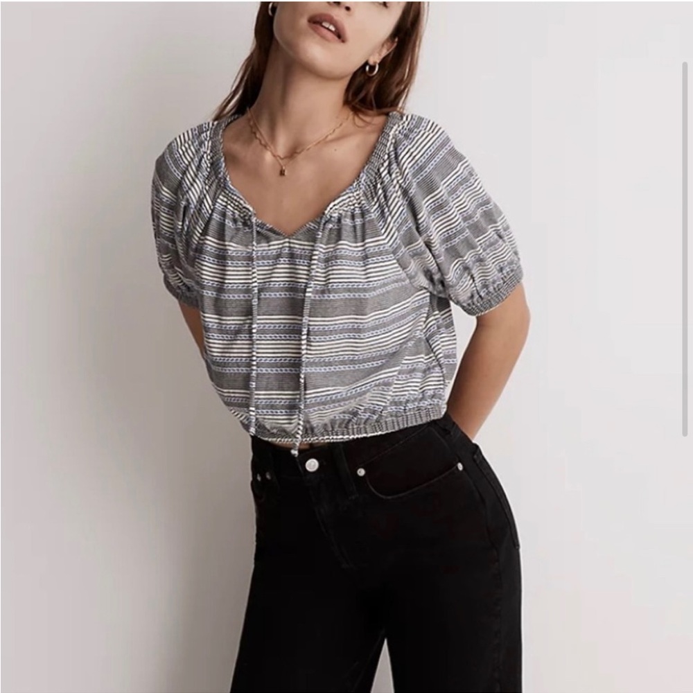 NWT Madewell Keyhole Striped Crop Small